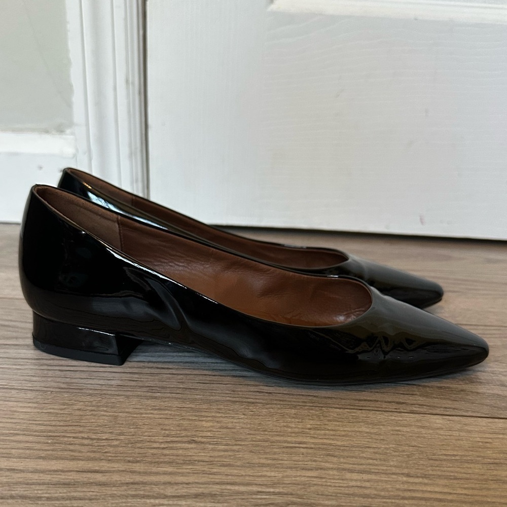 Aquatalia Penina Pump in Black Patent Leather
